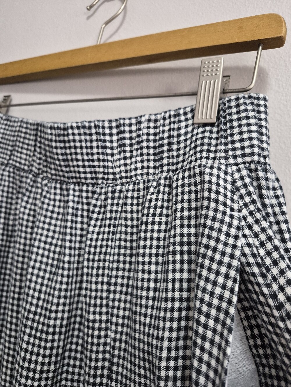 Quince European Linen Maxi Skirt Classic Mini Gingham Size Small - Picture 5 of 8